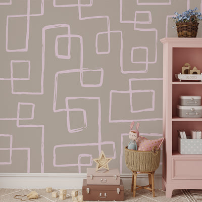 Abstract Pink Line Self Adhesive Wallpaper W017
