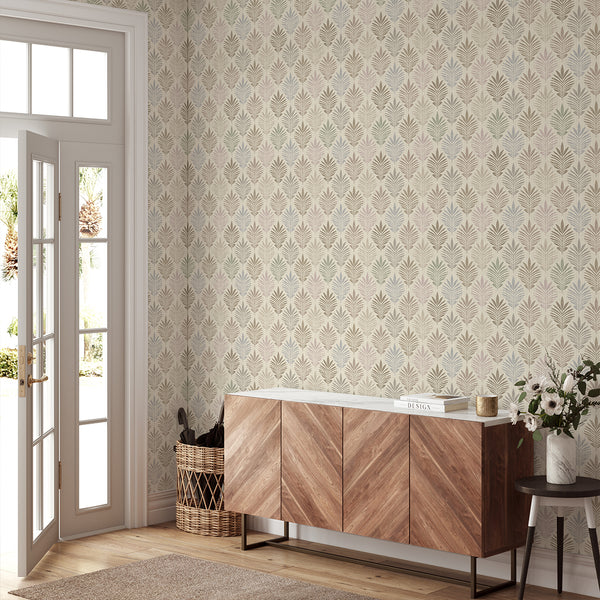 Pastel Beige Botanical Leaf L035