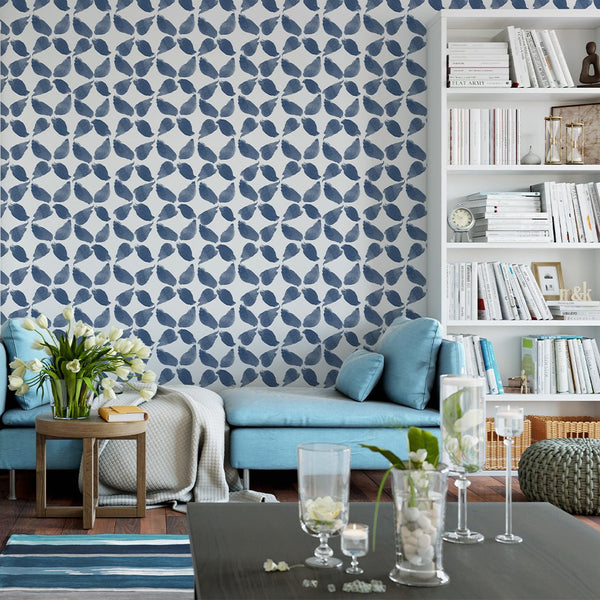 Blue Flower Petals Wallpaper CC349 - CostaCover - Peel and stick Removable Wallpaper - Abstract - abstract floral - abstract mural