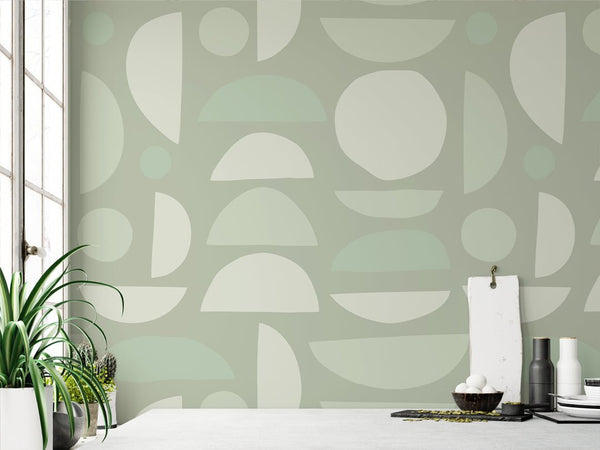 Light Green Stones Wallpaper W025 - CostaCover - Peel and stick Removable Wallpaper - Abstract - abstract wall art - abstract wallpaper