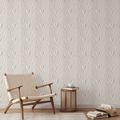 Neutral Beige Zebra Grasscloth Wallpaper CG021