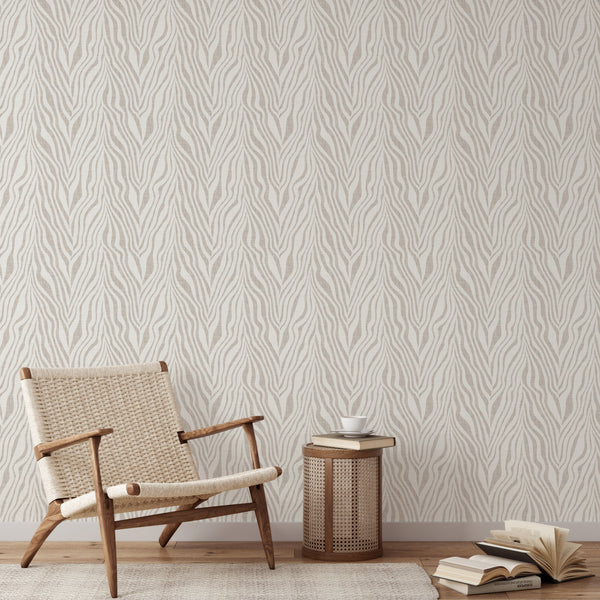 Neutral Beige Zebra Grasscloth Wallpaper CG021 - CostaCover - Traditional Wallpaper - Abstract - abstract floral - abstract lines