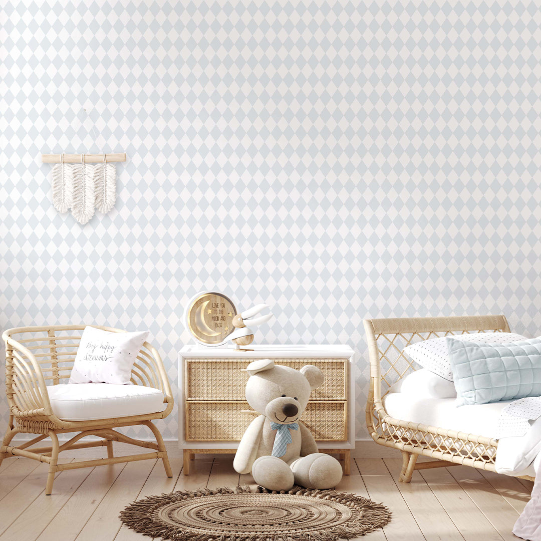 Pastel Blue Rhombus Wallpaper S030