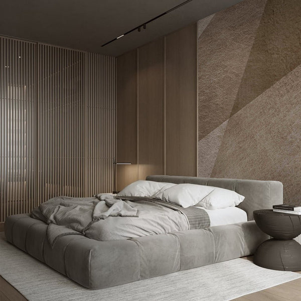 Brown Beige Shapes Wall Mural AM051 - CostaCover - Peel and stick Removable Wallpaper - about walls - Abstract - abstract lines