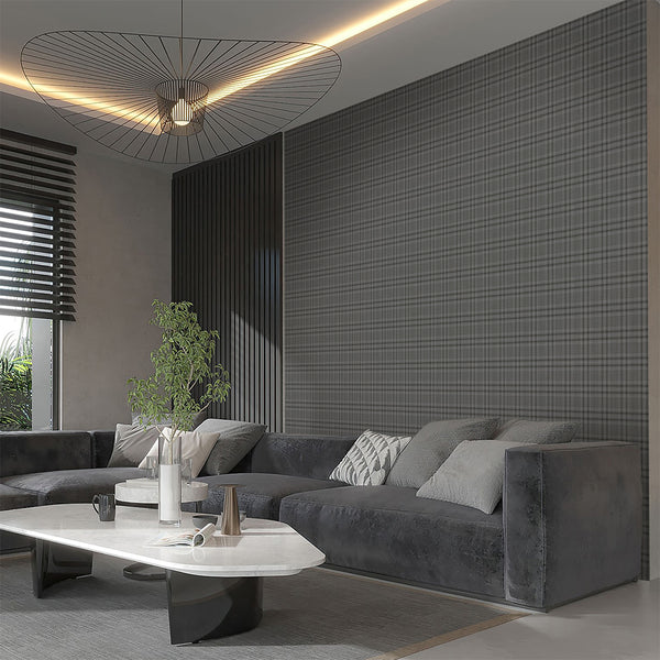 Gray Plaid Wallpaper S139