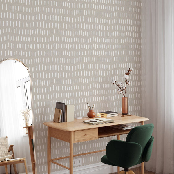 Beige Strokes Wallpaper W021 - CostaCover - Peel and stick Removable Wallpaper - Abstract - abstract lines - abstract wall art