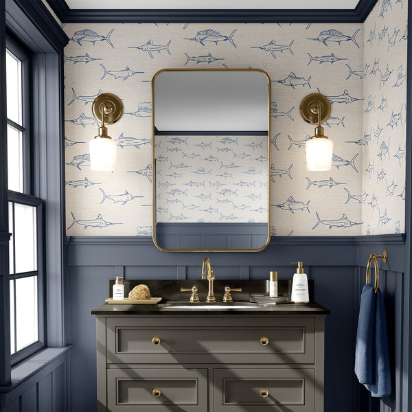 Navy Blue Marlin Fish Wallpaper CC365