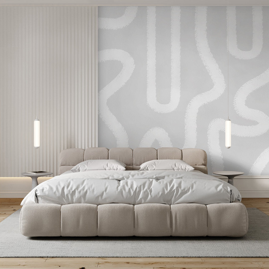 Soft Gray Lines Wall Mural AM046