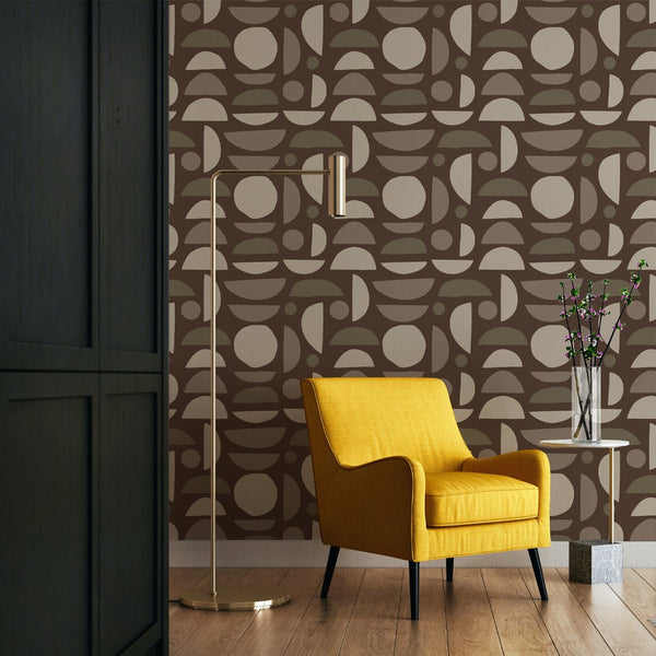 Boho Brown Stones Wallpaper W026 - CostaCover - Peel and stick Removable Wallpaper - Abstract - abstract wall art - abstract wallpaper