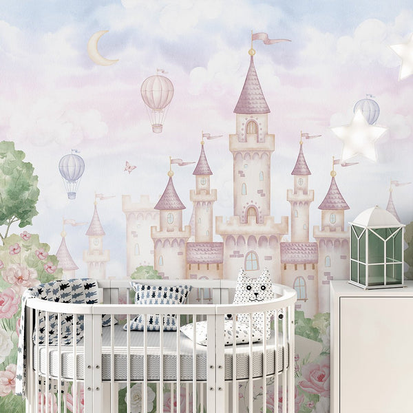 Blossom Magic Kingdom Wall Mural AM138 - CostaCover-Peel and stick Removable Wallpaper-accent wallpaper-adhesive wallpaper-baby bedroom