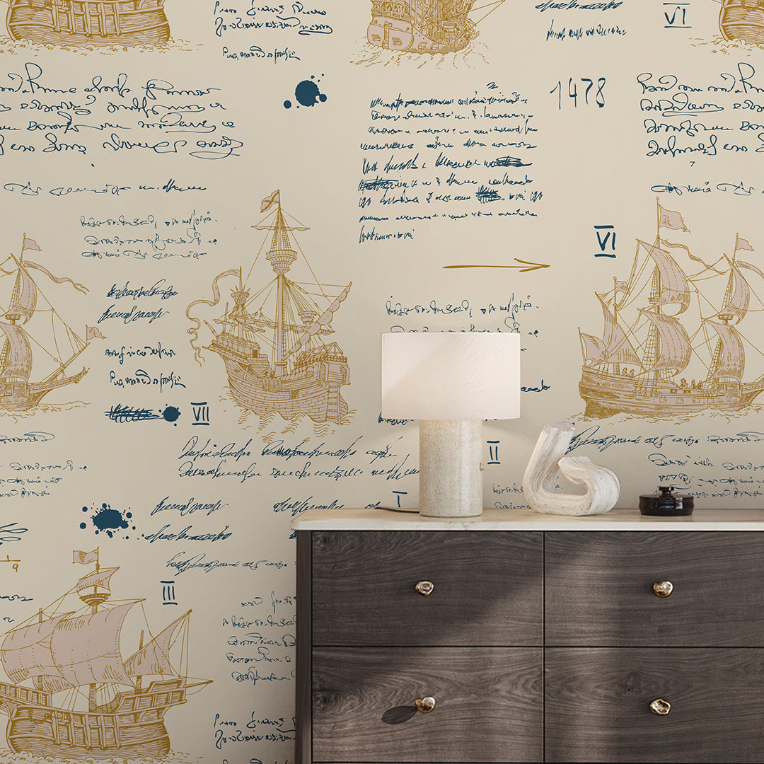 Vintage Pirate Map Wallpaper A121