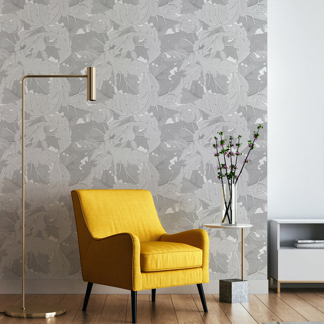Gray Acanthus by Morris Wallpaper W123