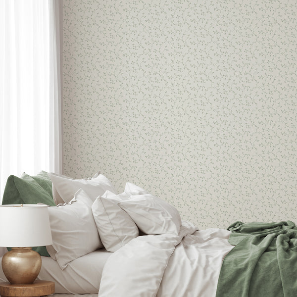 Green Floral Vine Wallpaper L111