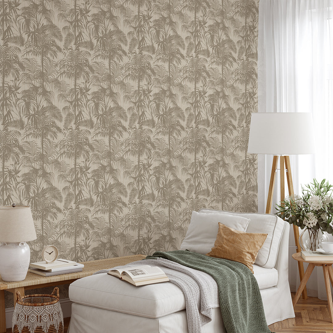 Beige Coastal Palm Wallpaper CC358