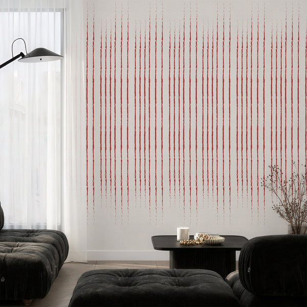Red Vertical Stripes Wall Mural AM198
