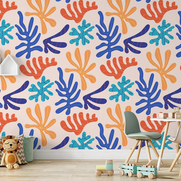 Colored Sea Corals Wallpaper S102 - CostaCover - Peel and stick Removable Wallpaper - Abstract - abstract mural - abstract paint