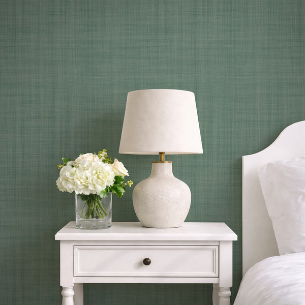 Green Linen Texture Wallpaper L050