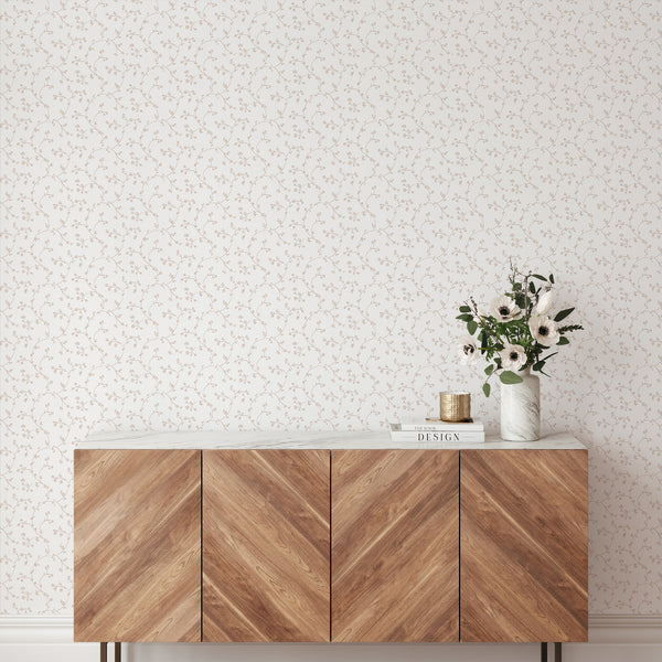 Neutral Floral Vine Wallpaper L110