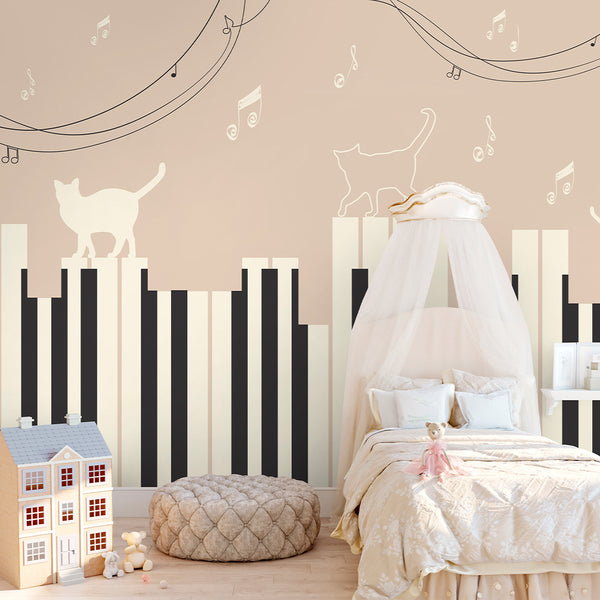 Music Cats Piano Keys Wall Mural SM101