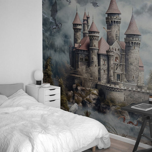 Fantasy Magic Castle Wall Mural WM090 - CostaCover - Peel and stick Removable Wallpaper - abstract forest - abstract wall art - abstract wallpaper