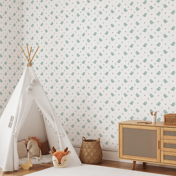 Green Dinosaur Nursery Wallpaper L143