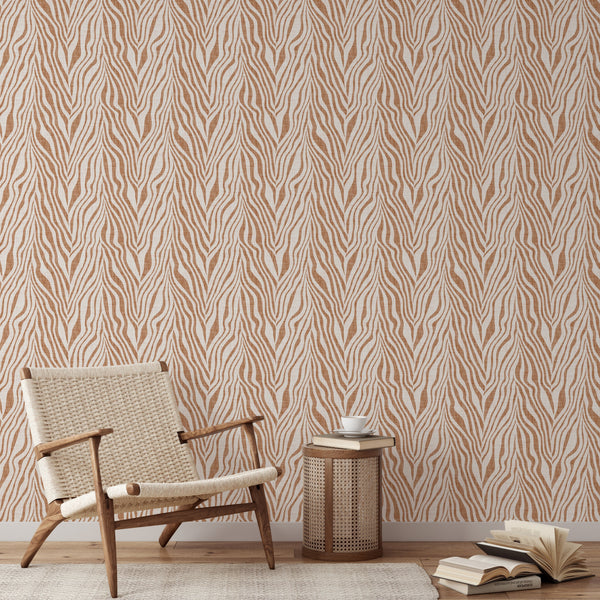 Abstract Terracotta Zebra Grasscloth Wallpaper CG017 - CostaCover - Traditional Wallpaper - Abstract - Abstract Labyrinth Lines - abstract lines