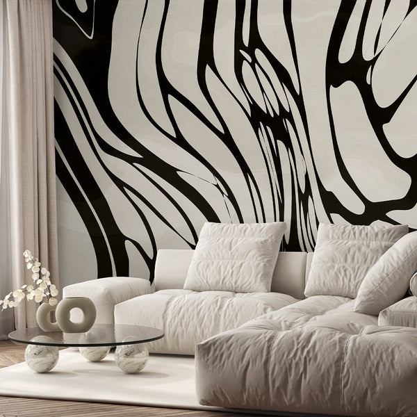 Beige & Black Water Ripples Wall Mural AM012 - CostaCover - Peel and stick Removable Wallpaper - about walls - Abstract - abstract arches