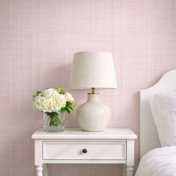 Light Pink Linen Texture Wallpaper L044