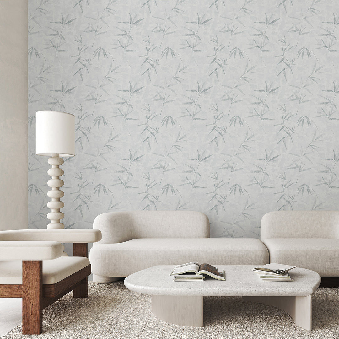 Gray Bamboo Leaves Wallpaper CC363