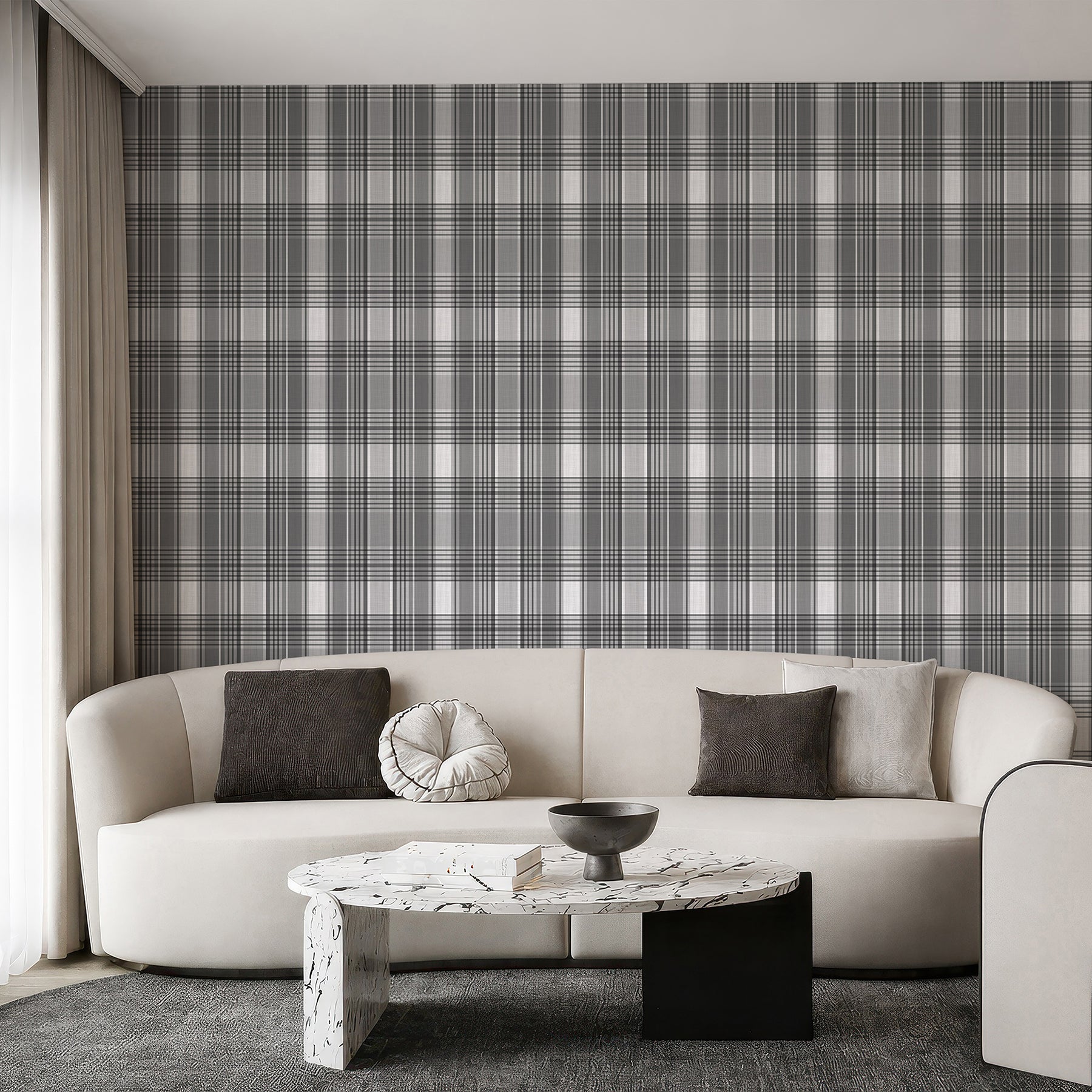 Black Gray Plaid Wallpaper