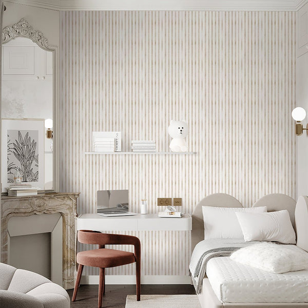 Beige Stripes Wallpaper S115 - CostaCover - Peel and stick Removable Wallpaper - Abstract - abstract wall art - abstract wallpaper