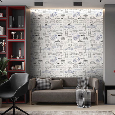 Race Car Blueprint Wallpaper A124