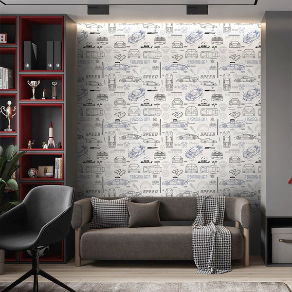 Race Car Blueprint Wallpaper A124