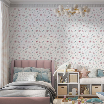 Tiny Floral Butterfly Wallpaper A051