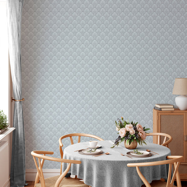 Dusty Blue Botanical Leaves L022