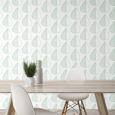 Minimalistic Green Leaves Wallpaper CC063