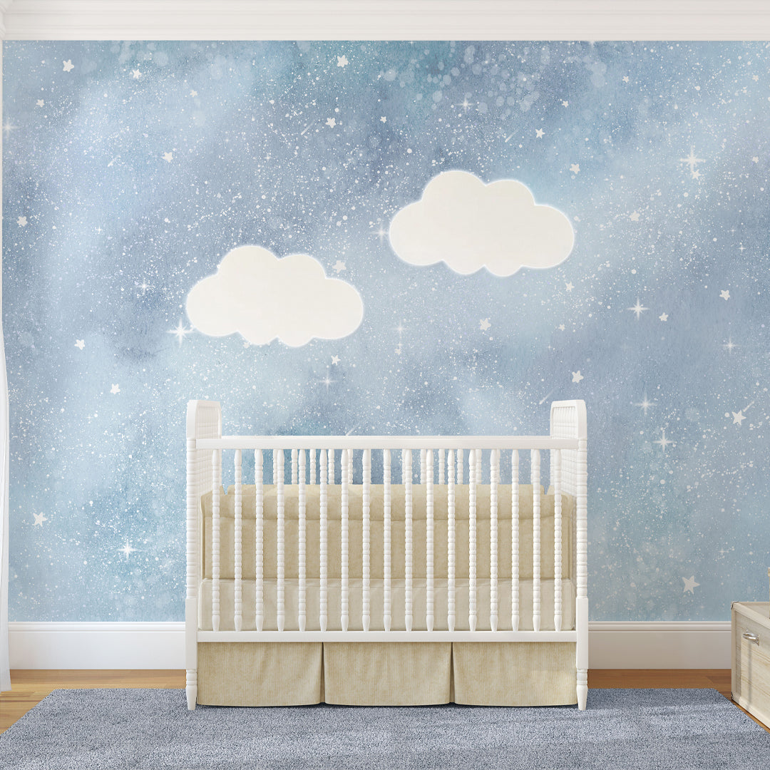 Light Blue Galaxy Wall Mural SM093