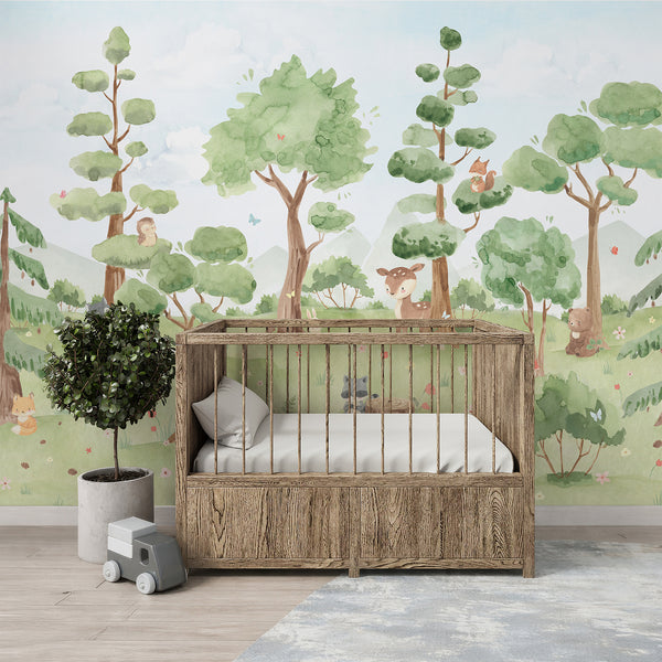 Forest Animal Nursery Wall Mural LM006