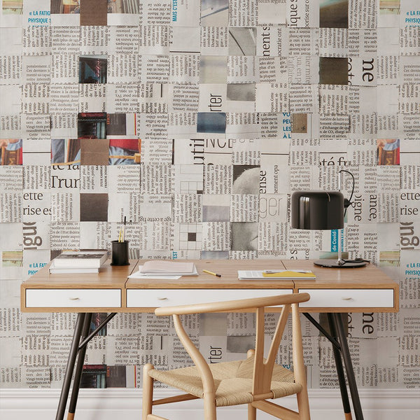 Old Newspaper Wall Mural CCM171 - CostaCover - Peel and stick Removable Wallpaper - Abstract - abstract wallpaper - accent wallpaper