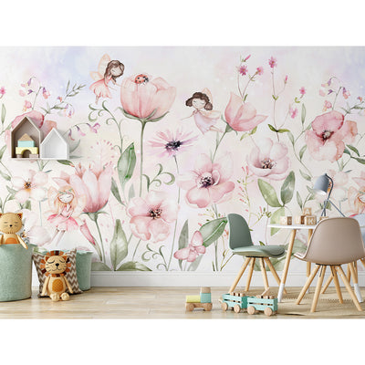 Cute Pink Flower Fairy Wall Mural SM053
