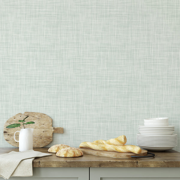 Green Linen Texture Wallpaper CC342 - CostaCover - Peel and stick Removable Wallpaper - Abstract - Abstract Labyrinth Lines - abstract lines