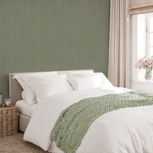 Sage Green Plaster Look Wallpaper S151