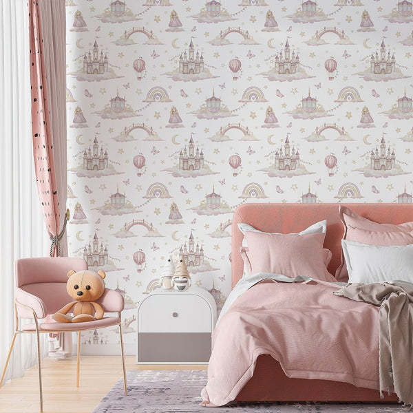 Airy Magic Kingdom Wallpaper A043 - CostaCover-Peel and stick Removable Wallpaper-accent wallpaper-adhesive wallpaper-baby bedroom
