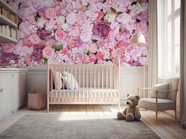Roses and Hydrangea Bouquet Wall Mural CCM164 - CostaCover - Peel and stick Removable Wallpaper - abstract wallpaper - accent wallpaper - adhesive wallpaper