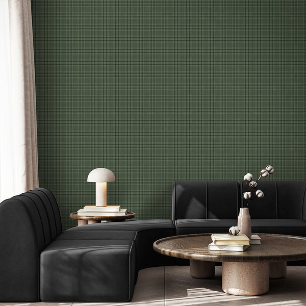 Green Plaid Wallpaper S138