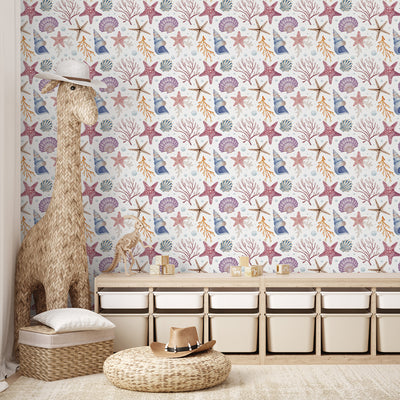 Seashells and Corals Wallpaper S090