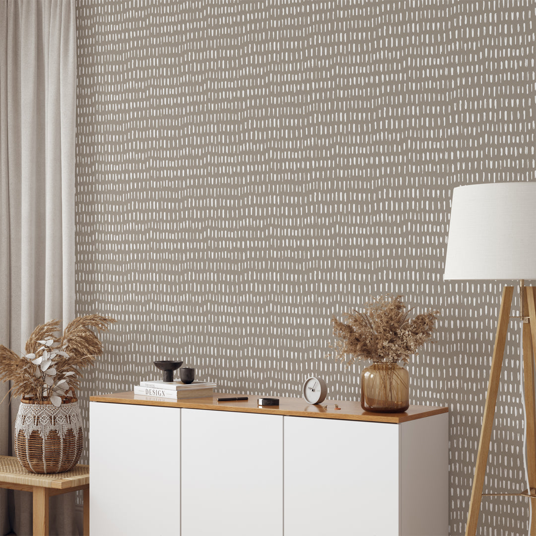 White Strokes Beige Self Adhesive Wallpaper W020