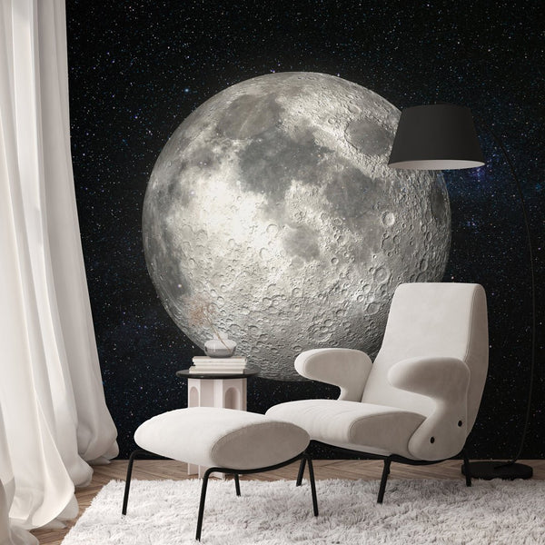 Full Moon in Galaxy Glow Wall Mural WM061 - CostaCover - Peel and stick Removable Wallpaper - abstract wallpaper - accent wallpaper - adhesive wallpaper