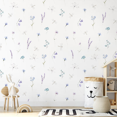 Blue Purple Wildflowers Wallpaper S081