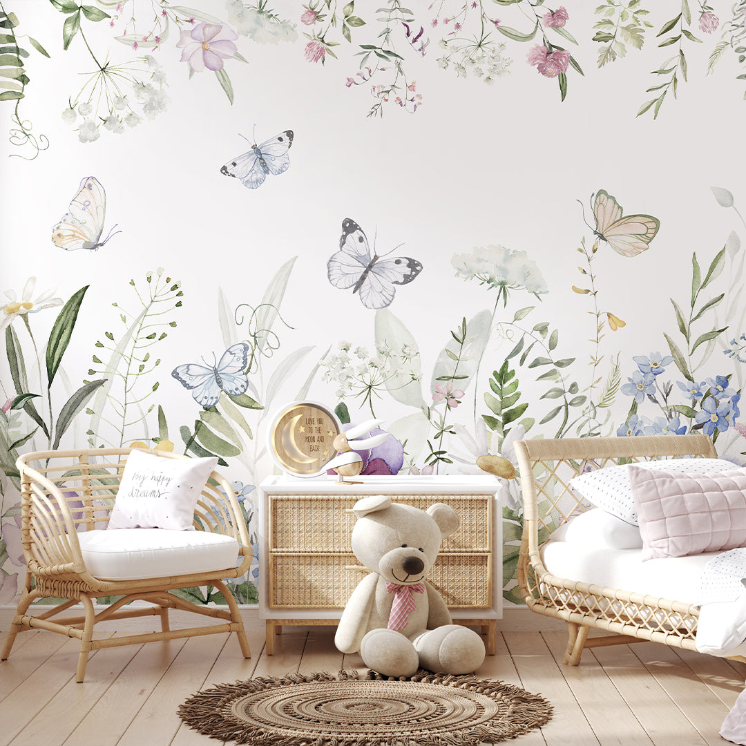Wildflowers and Butterflies Wall Mural SM041